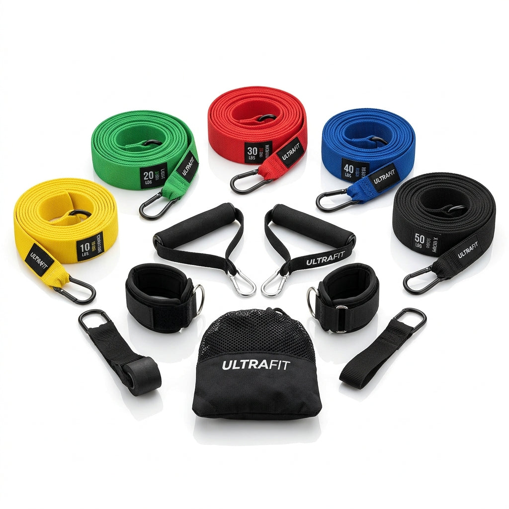 Premium Resistance Bands Set for Fitness, Yoga, Pilates & Muscle Training